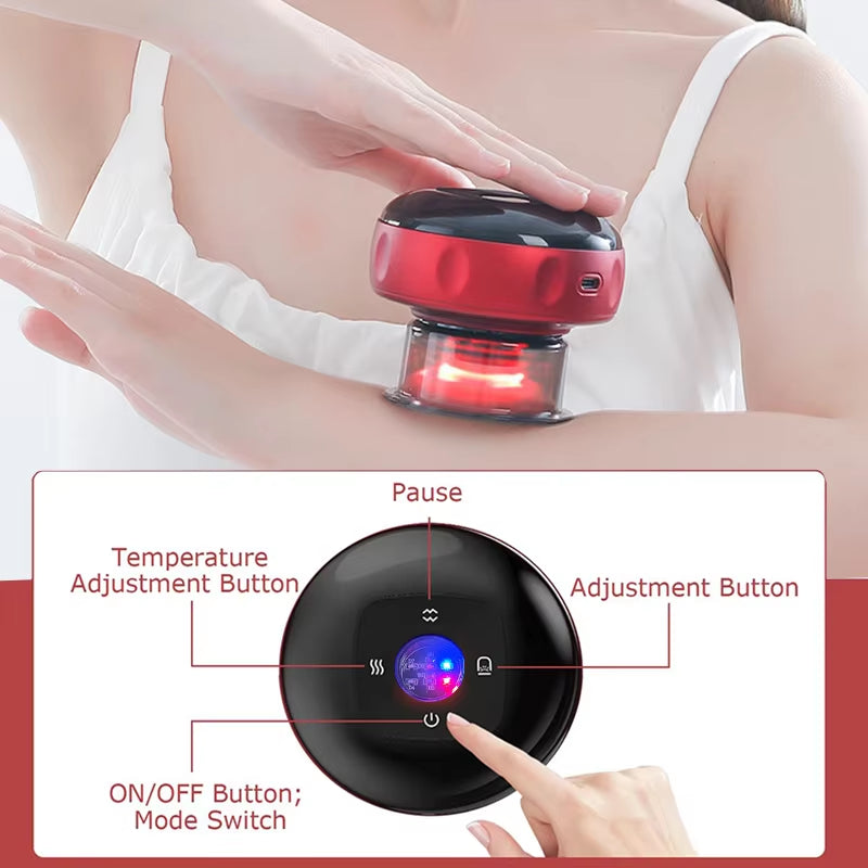 Pure Vital Smart Electric Cupping Massager - Heating & Pain Relief for Back, Neck, and Arms