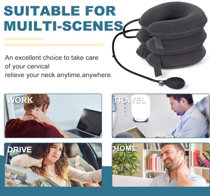 PureVital Inflatable Neck Traction Device | Adjustable Cervical Support for Pain Relief & Posture Correction