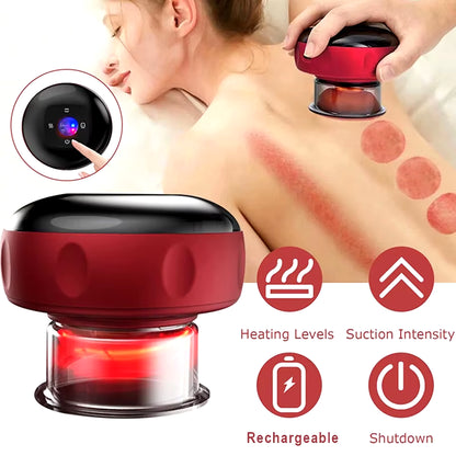 Pure Vital Smart Electric Cupping Massager - Heating & Pain Relief for Back, Neck, and Arms