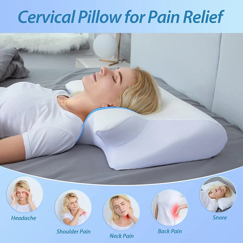 Pure Vital Premium Memory Foam Cervical Pillow – 2-in-1 Ergonomic Orthopedic Support for Neck Pain Relief