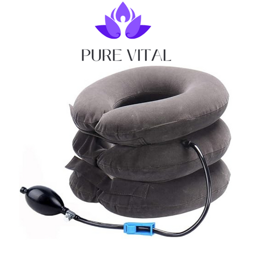 Pure Vital Inflatable Neck Traction Device – Adjustable Support for Pain Relief & Posture Correction