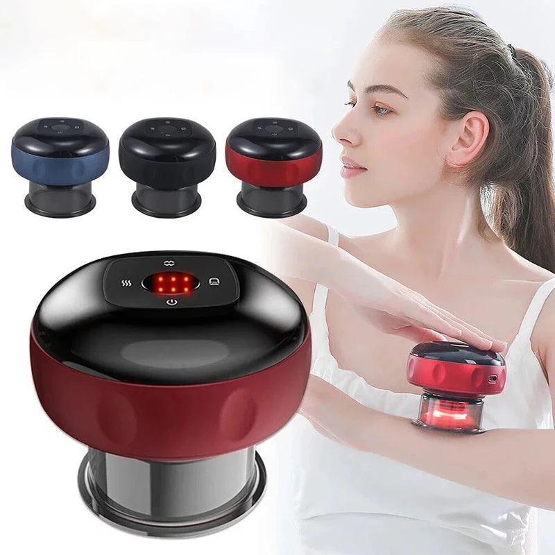 Pure Vital Smart Electric Cupping Massager - Heating & Pain Relief for Back, Neck, and Arms